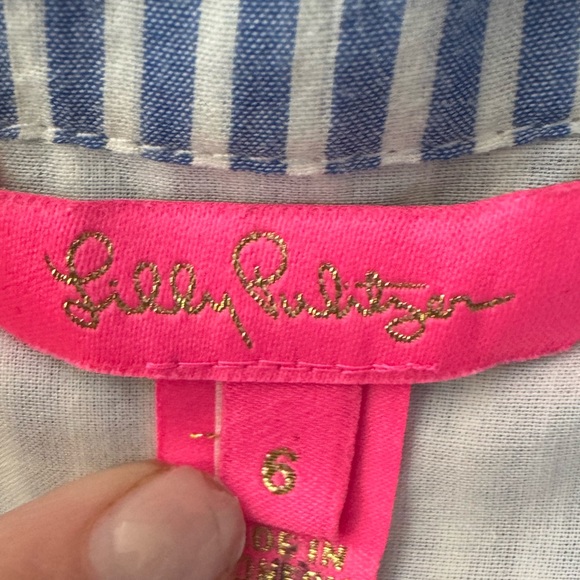 Lilly Pulitzer Tassie Elbow Striped Button Down Midi Dress Sz 6 - Picture 9 of 9